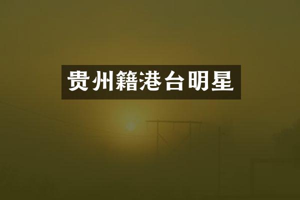 贵州籍港台明星