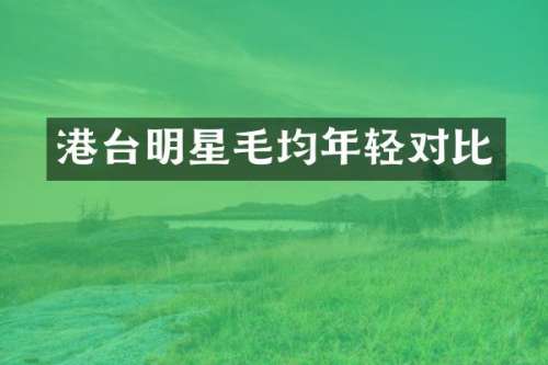 港台明星毛均年轻对比