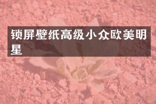锁屏壁纸高级小众欧美明星