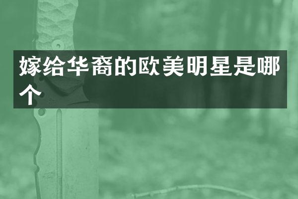 嫁给华裔的欧美明星是哪个