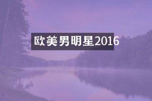 欧美男明星2016