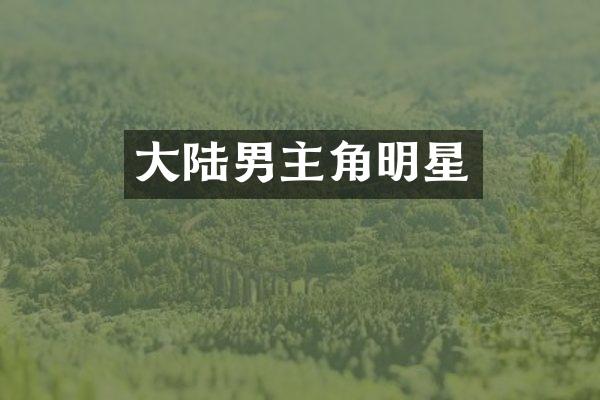 大陆男主角明星