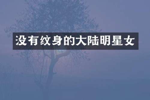 没有纹身的大陆明星女