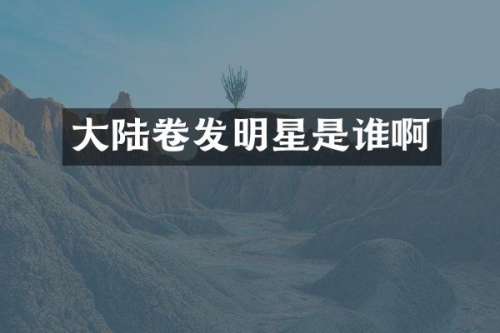 大陆卷发明星是谁啊