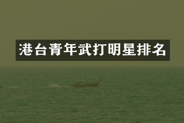 港台青年武打明星排名