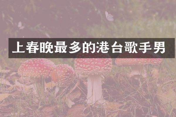 上最多的港台歌手男