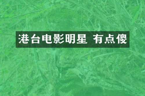 港台电影明星 有点傻