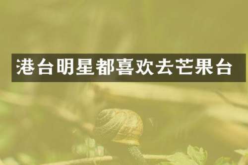 港台明星都喜欢去芒果台