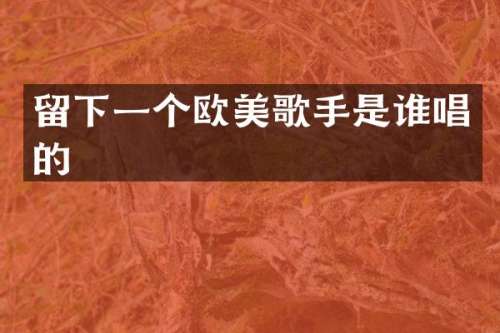 留下一个欧美歌手是谁唱的