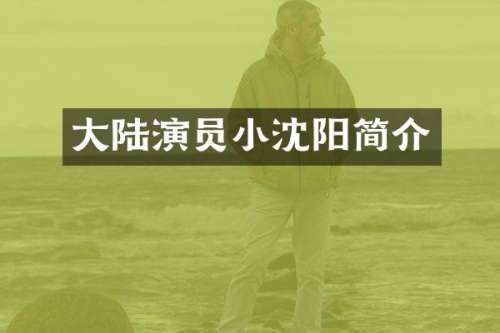 大陆演员小沈阳简介