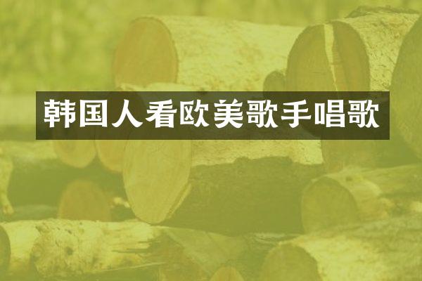 韩国人看欧美歌手唱歌