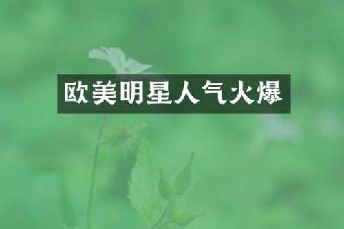 欧美明星人气火爆