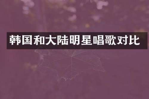 韩国和大陆明星唱歌对比