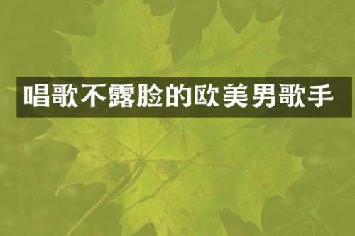 唱歌不脸的欧美男歌手