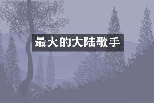 最火的大陆歌手