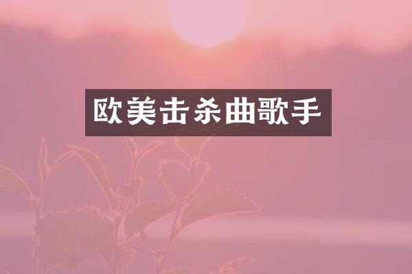 欧美击杀曲歌手