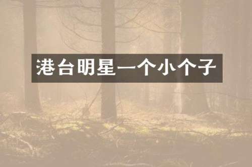 港台明星一个小个子