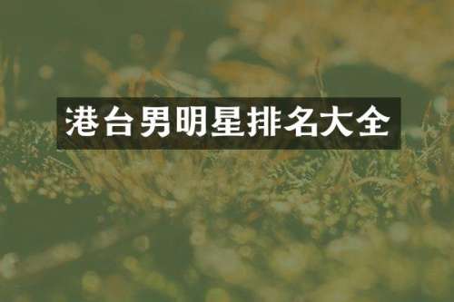 港台男明星排名大全