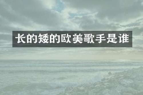 长的矮的欧美歌手是谁
