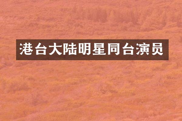 港台大陆明星同台演员