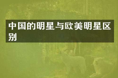 中国的明星与欧美明星区别