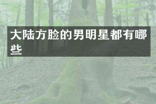 大陆方脸的男明星都有哪些