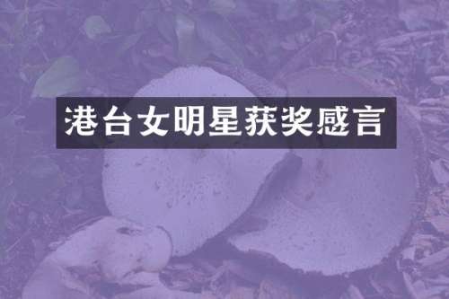 港台女明星感言