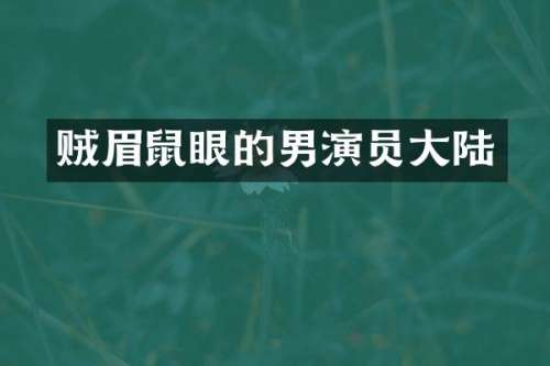 贼眉鼠眼的男演员大陆