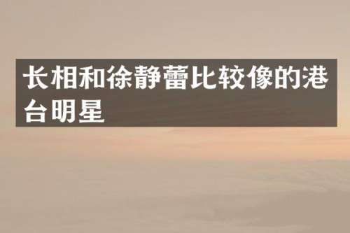 长相和徐静蕾比较像的港台明星