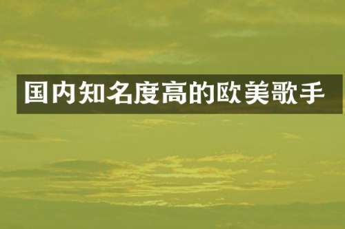国内知名度高的欧美歌手