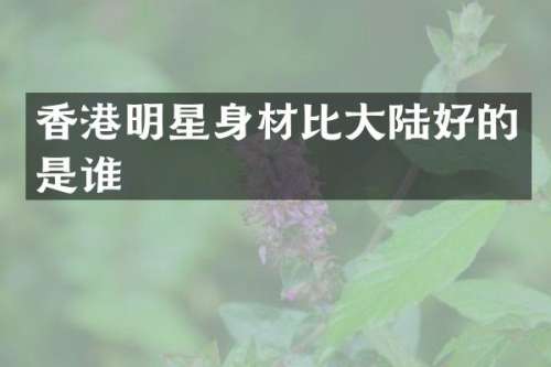 香港明星身材比大陆好的是谁