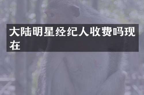 大陆明星经纪人收费吗现在