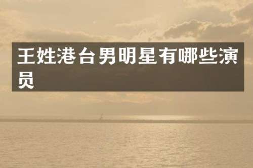王姓港台男明星有哪些演员
