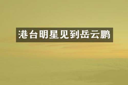 港台明星见到岳云鹏