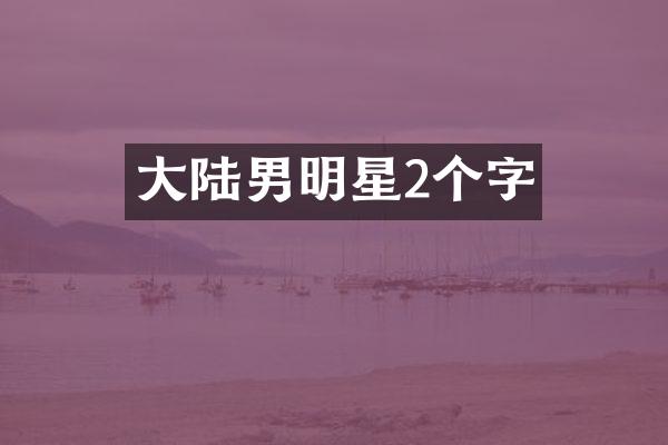 大陆男明星2个字