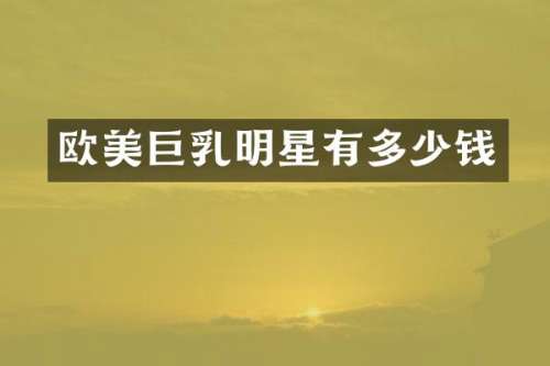欧美明星有多少钱