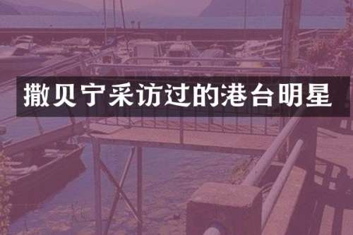 撒贝宁采访过的港台明星