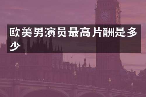欧美男演员最高片酬是多少