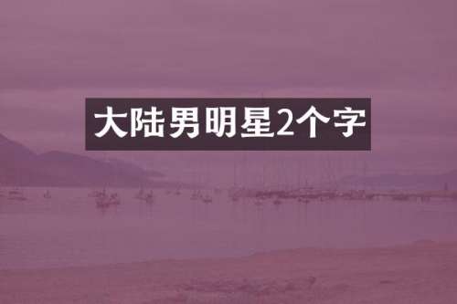 大陆男明星2个字