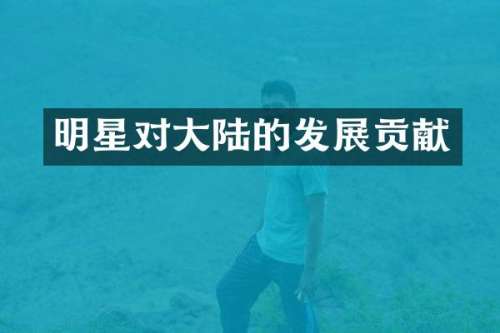 明星对大陆的发展贡献