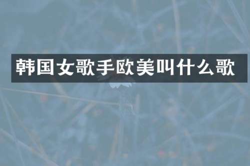 韩国女歌手欧美叫什么歌
