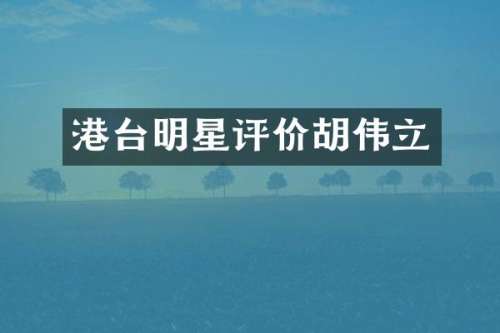 港台明星评价胡伟立