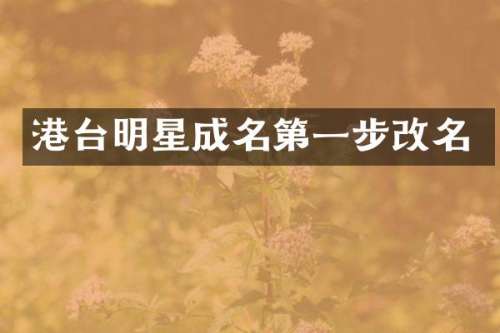 港台明星成名第一步改名