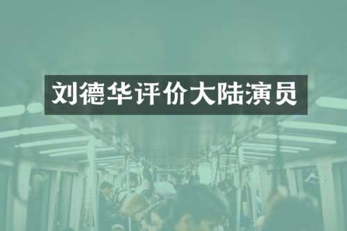 刘德华评价大陆演员