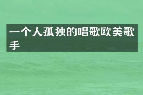 一个人孤独的唱歌欧美歌手