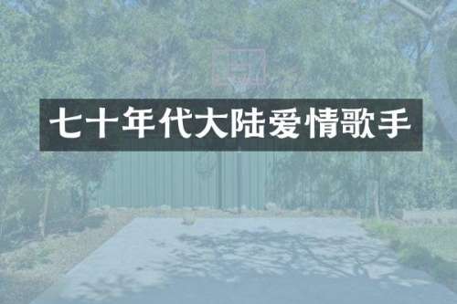 七十年代大陆爱情歌手