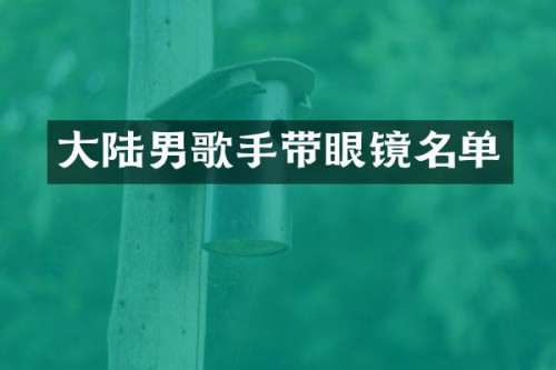 大陆男歌手带眼镜名单