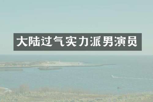 大陆过气实力派男演员