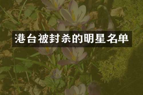 港台被封杀的明星名单