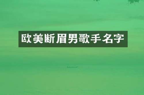 欧美断眉男歌手名字